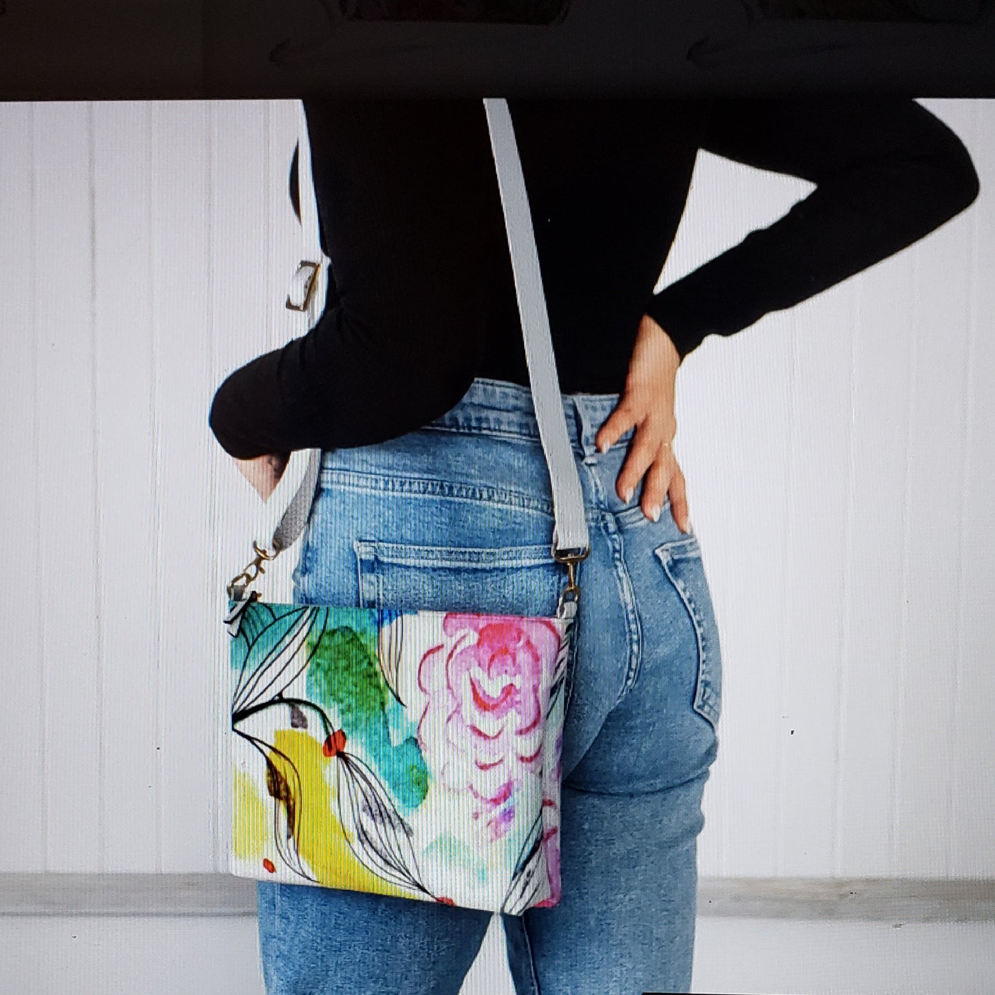 Vegan Leather Cross Body Bag CHERRY BLOSSUM