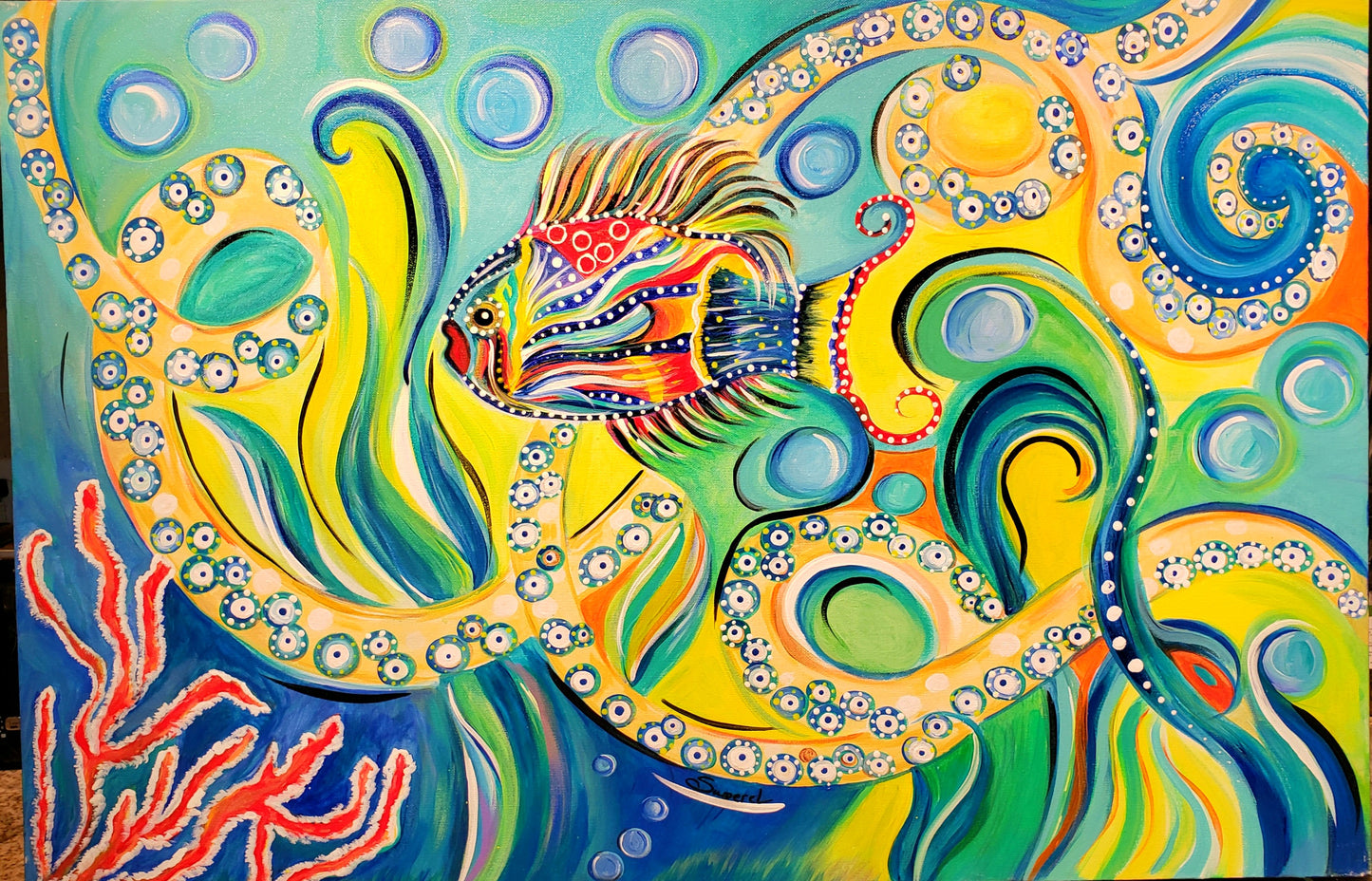 "Underwater Color" Original Painting