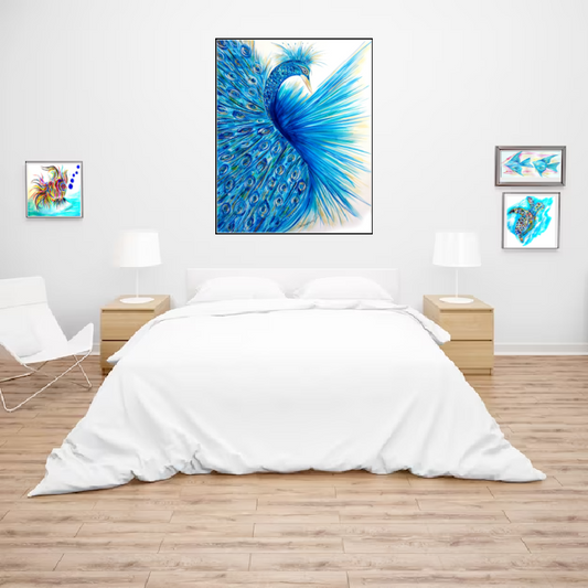 "Les Plumes Bleues" Original Painting