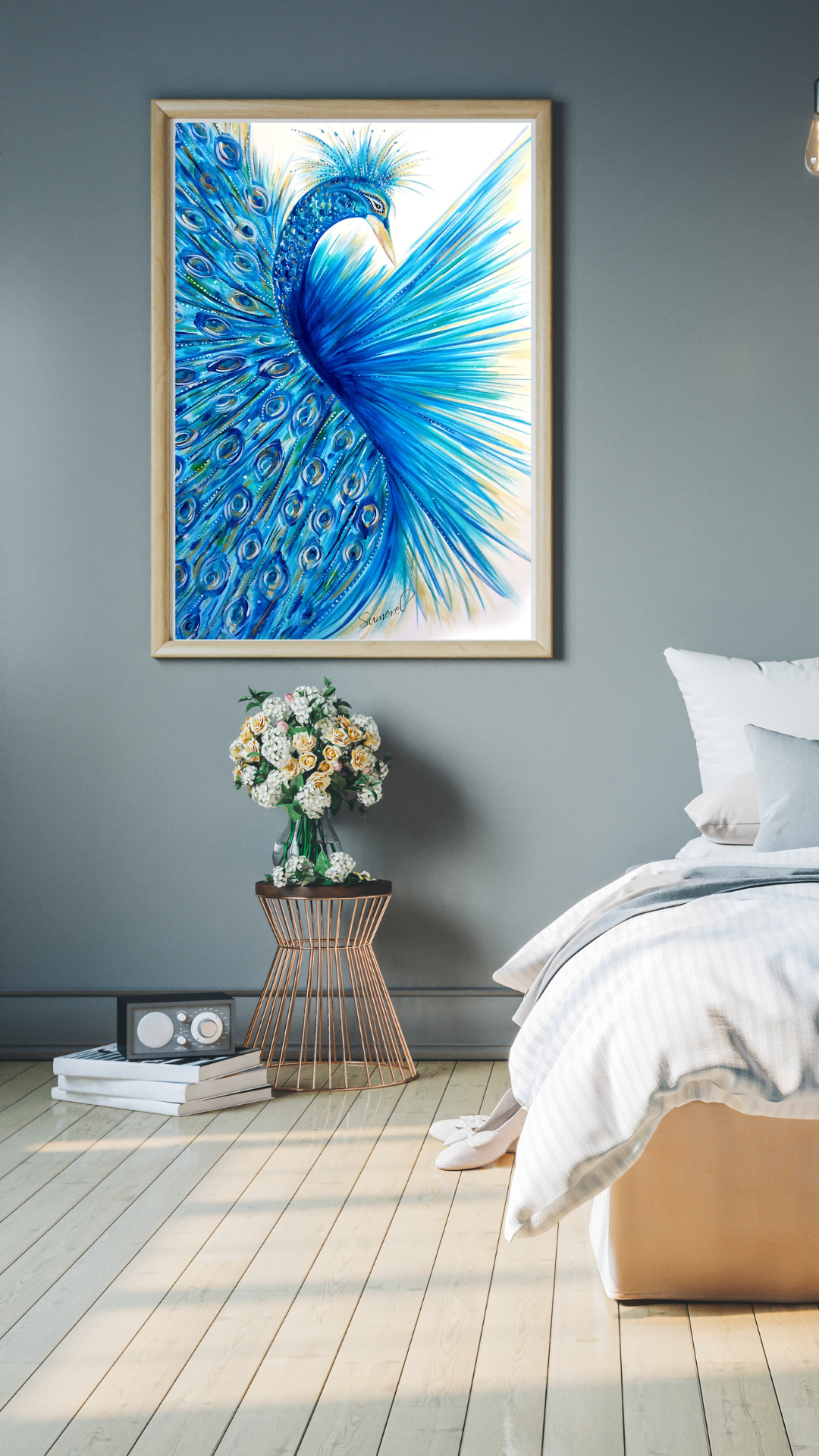 "Les Plumes Bleues" Art Print