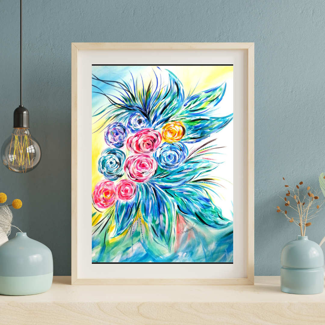"Blue Bouquet" Art Print
