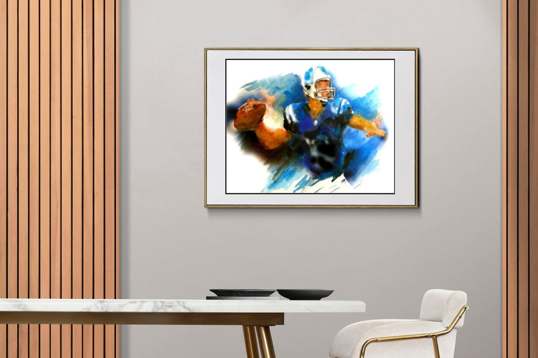 Football art print for game room.