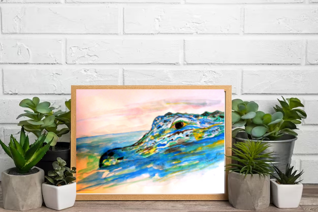 Florida alligator art print.