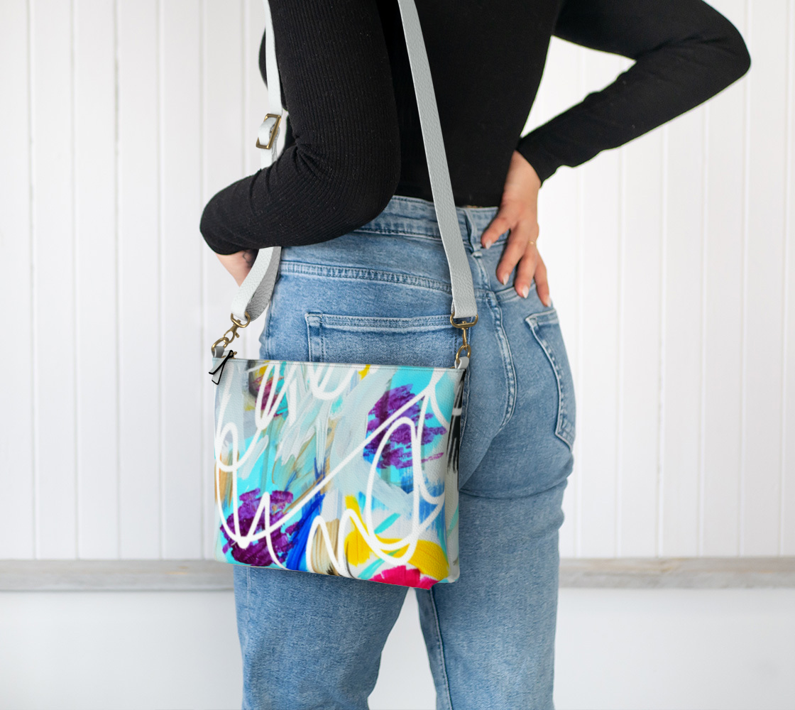Vegan Leather Cross Body Bag ABSTRACT