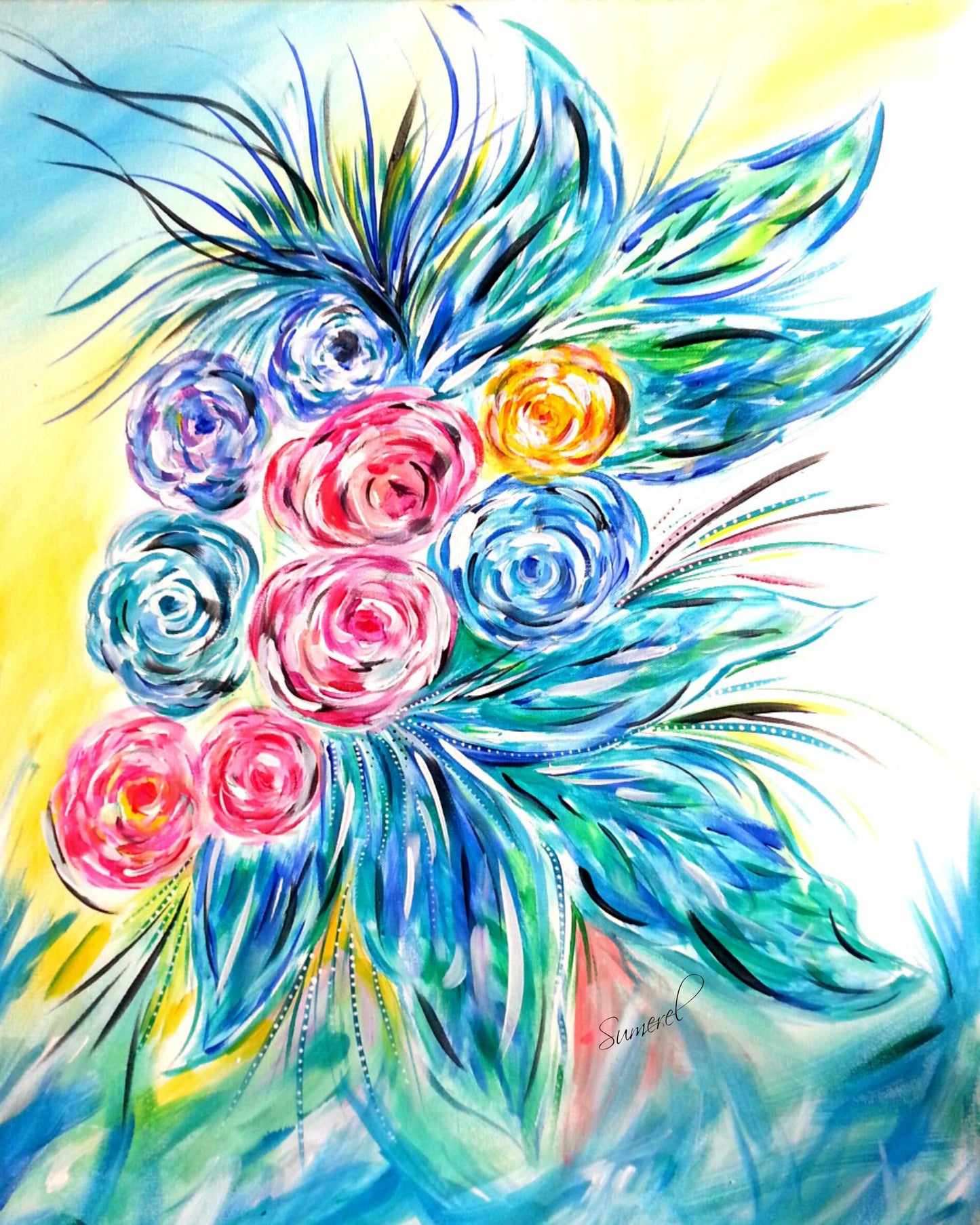 "Blue Bouquet" Original