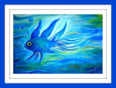 Coastal Greeting Card "Blue Fish"