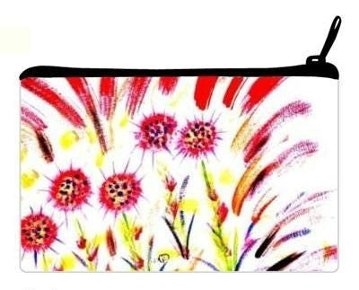 Cosmetic Clutch Bag "Floral Pom Poms"