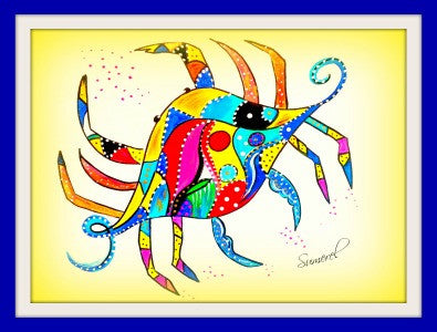Coastal Greeting Card "Groovy Crab"