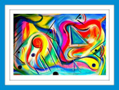 Abstract Art Greeting Card "Ocean Antics"