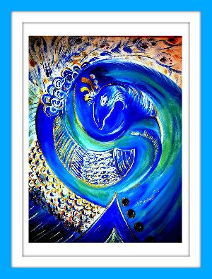 Artist Greeting Card "Royal Peacock"