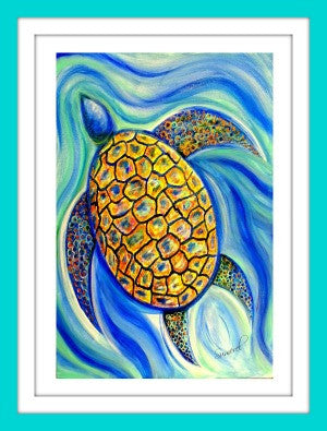 Coastal Greeting Card "Turtle Escape"