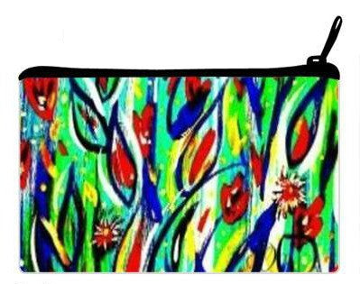 Cosmetic Clutch Bag "Blue Leaf"