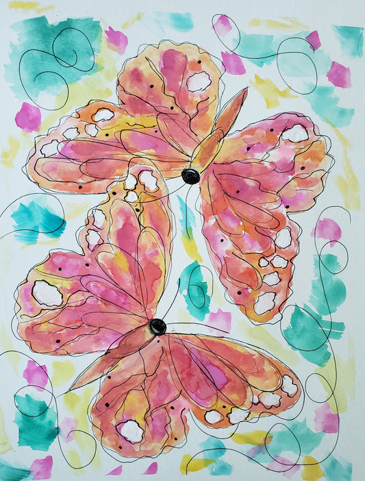 "Butterfly Fun" Art Print