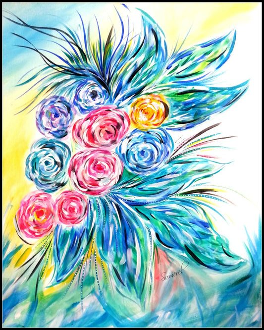 "Blue Bouquet" Art Print