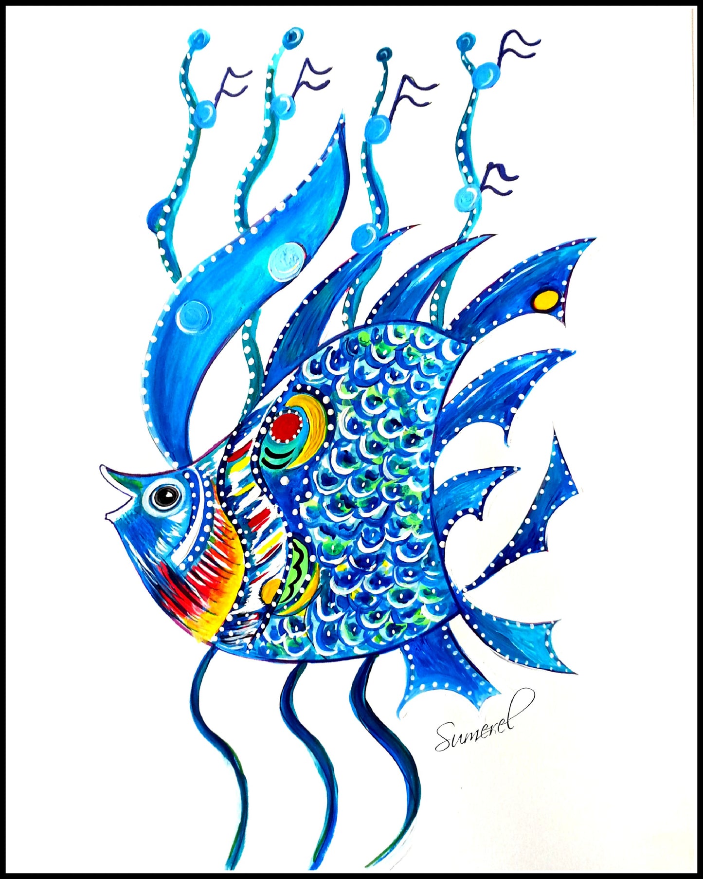 "Blue the Fish" Art Print