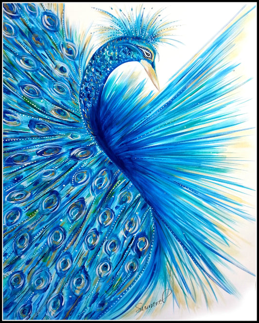 "Les Plumes Bleues" Art Print