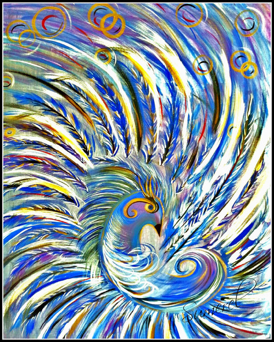 "Peacock Swirl" Art Print