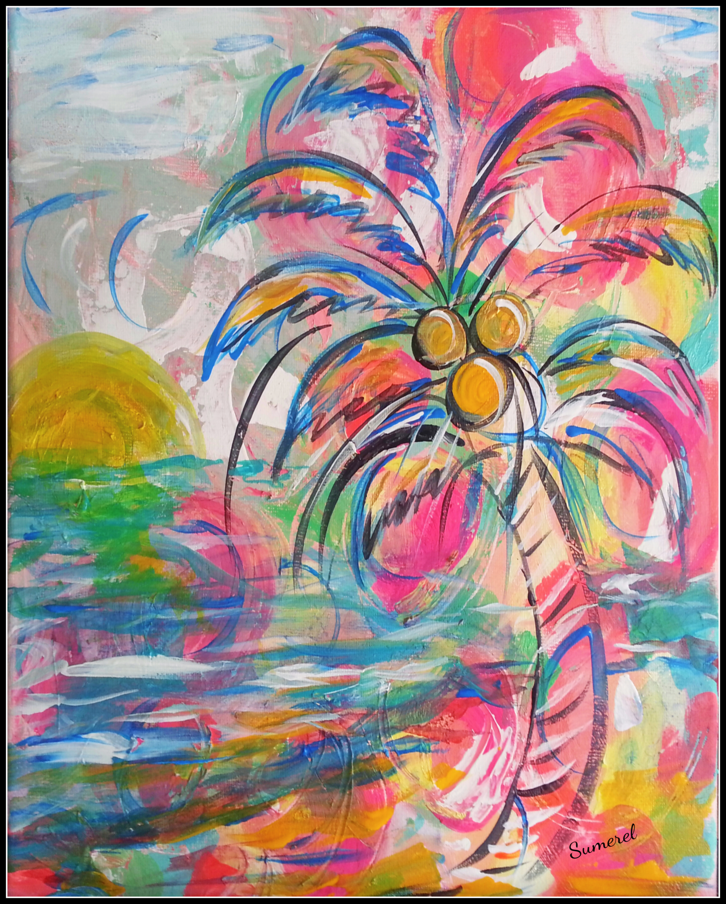 "Sunset Palm" Art Print