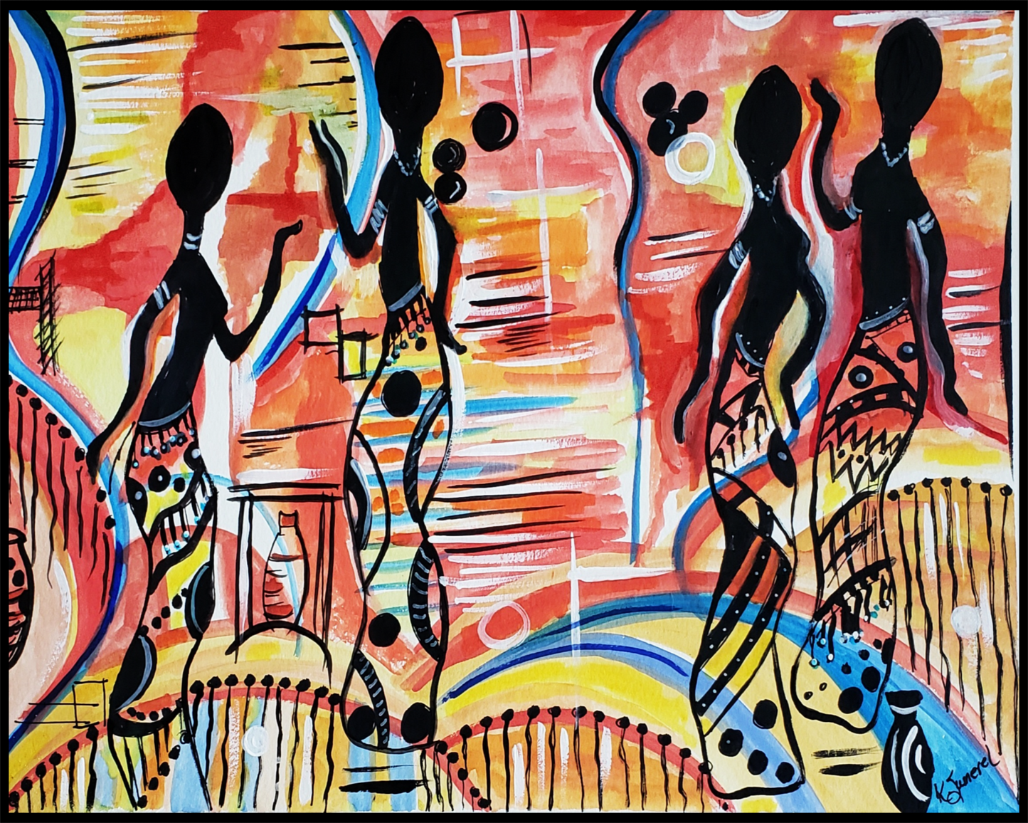 "African Dancers" Art Print