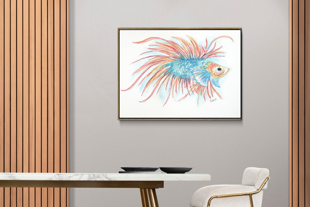 Acrylic painting wall art. A Betta Fish.