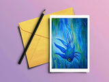 Coastal Greeting Card "Blue Fish"