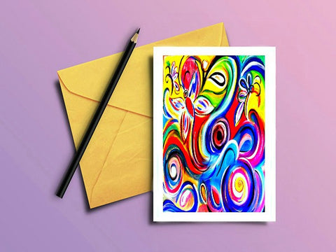 Butterfly Greeting Card "Butterfly in a Rainbow"