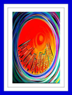 Artist Greeting Card "City in a Tube"