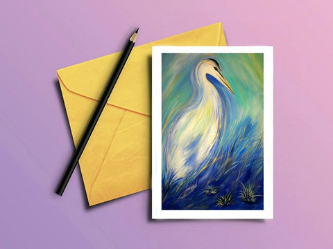 Bird Greeting Card "Egret"