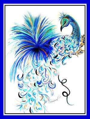 Bird Greeting Card "Elegant Feathers"