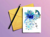 Bird Greeting Card "Elegant Feathers"