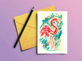 Bird Greeting Card "Flamingo"