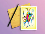 Coastal Greeting Card "Groovy Crab"