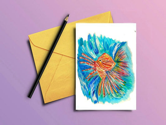 Coastal Greeting Card "Lillian the Lion Fish"