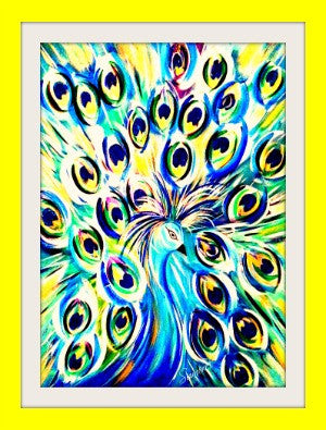 Artist Greeting Card "Peacock Fille "