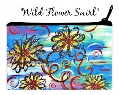 Cosmetic Clutch Bag "Wild Flower Swirl"