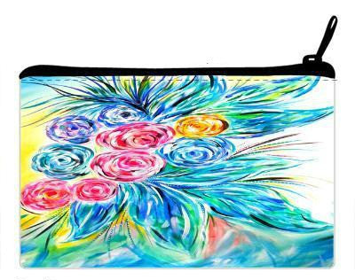 Cosmetic Clutch Bag " Blue Bouquet"