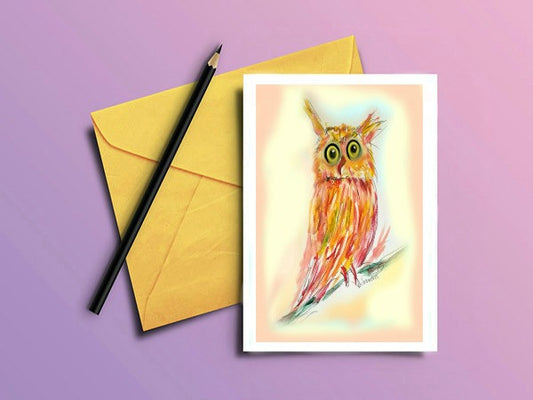 Bird Greeting Card "Cedric Owl"
